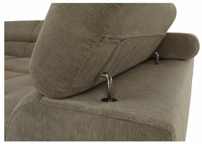 Set canapea cu spaţiu de depozitare, maro deschis melanj, material textil, dreapta, BUTON R