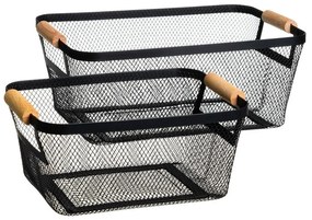 Coșuri de depozitare din sârmă 2 buc. din metal 33x21x14 cm – Casa Selección