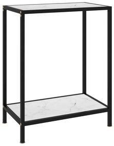vidaXL Masă consolă, alb, 60 x 35 x 75 cm, sticlă securizată