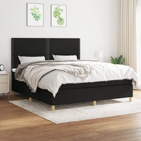 3142275 vidaXL Pat box spring cu saltea, negru, 180x200 cm, catifea