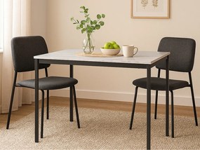 Masa de dining negru RAMOD 100x60 cm, decor marmura alba