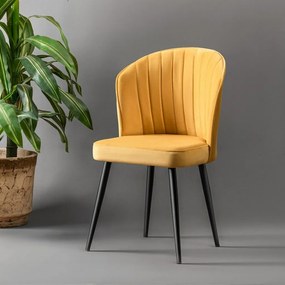 Set de scaune de sufragerie Rubi Yellow and Black, 2 buc.