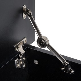 HOMCOM Cutie de depozitare cutie pentru jucării cu capacitate mare de depozitare și balamaua blocată din lemn 100 x 40 x 40 cm negru | Aosom Romania