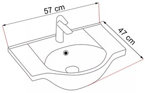 Dulap inferior Bianca Plus 55 cu lavoar, culoare Aida nuc