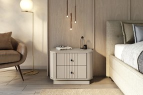 Set de noptiere Vesper 56 cm cu mânere negre - culoare cașmir
