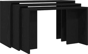 vidaXL Mese suprapuse, 3 buc., negru, lemn prelucrat