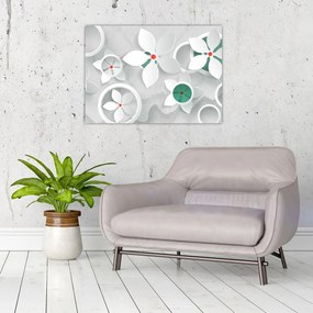 Tablou abstracției florale (70x50 cm)