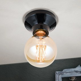 Mini Plafoniera din ceramica neagra FROST