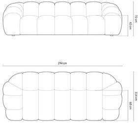 Canapea albastră 294 cm Diana – Micadoni