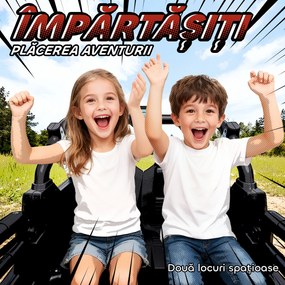 AIYAPLAY Mașinuță Electrică pentru Copii 3-8 Ani 24V cu 2 Locuri, Dublu Motor, Telecomandă și Pornire Lentă, Portocaliu | Aosom Romania