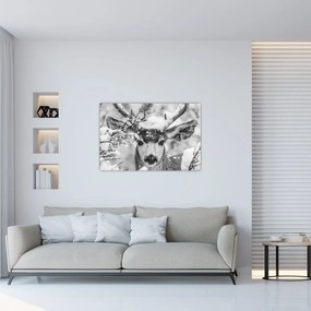 Tablou - Cerb în timpul iernii (90x60 cm)