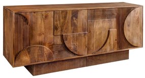 Comoda TV cu model optic 3D, Lemn mahon maro, ART DECO 170cm