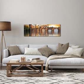 Tablou - Praga (cu ceas) (90x30 cm)