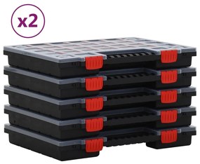 Cutii de organizare, 10 buc., 40x30x5 cm, polipropilena 10, 21 cutii, 1