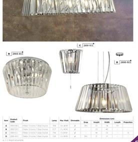 Lustra moderna suspendata design elegant 47cm Tiara 2895-5CC SRT