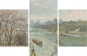 Tablou - Camille Pissarro, The Louvre, Afternoon, Rainy Weather, reproducere (90x60 cm)