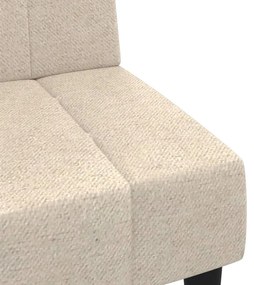 Canapea extensibila cu 2 locuri si taburet, crem, microfibra Crem, Cu suport de picioare