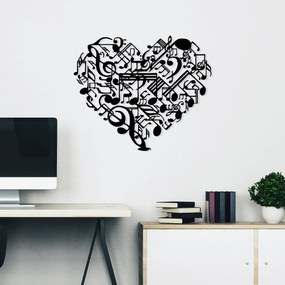 Accesoriu decorativ de perete metalic Musical Heart