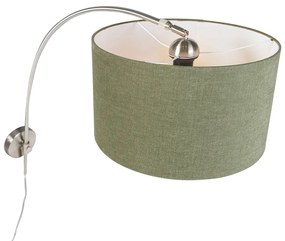 Lampă de perete arcadă din oțel cu abajur verde 35/35/20 reglabilă