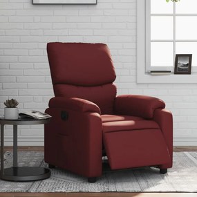 vidaXL Fotoliu rabatabil electric, roșu vin, piele ecologică