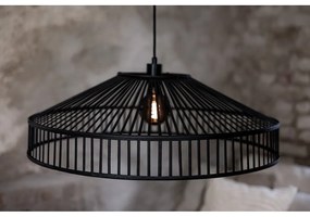 Lustră neagră cu abajur din bambus ø 70 cm Tapa – Markslöjd