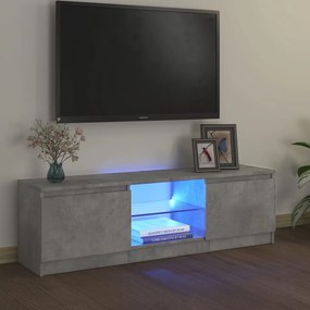 804287 vidaXL Comodă TV cu lumini LED, gri beton, 120x30x35,5 cm