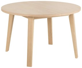 Masă de dining rotundă extensibilă cu blat cu aspect de lemn de stejar ø 120 cm A-Line – Actona