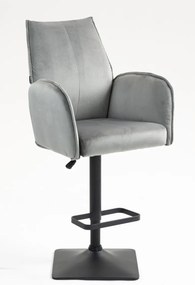 HR280KW Scaun Gray din Catifea cu Bază Neagră