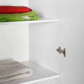 Dulap Haine Adore Base, 6 usi, 2 sertare, Alb, 206 x 224 x 52 cm