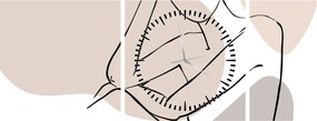 Tablou - Femeie corp linie de artă N⁰1 (cu ceas) (90x30 cm)
