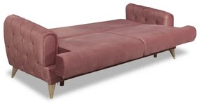 Canapea Extensibila Glamour Cu 3 Locuri, Roz, 220 X 94 X 86 Cm