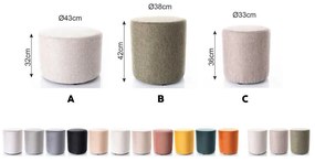 Taburet Caen C Velvet, galben