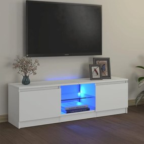 804283 vidaXL Comodă TV cu lumini LED, alb, 120x30x35,5 cm