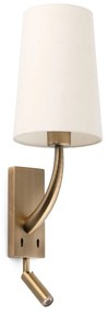 Aplica perete cu reader LED design clasic REM auriu/alb