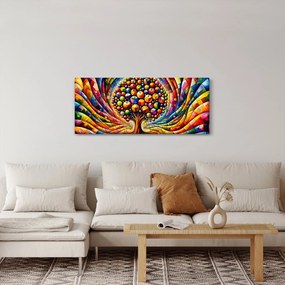 Tablou – Arbore colorat cu mere (120x50 cm)