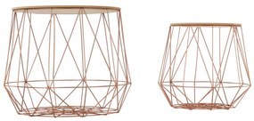 Set măsuţe auxiliare, natural/cupru, DALUX