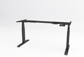 Birou reglabil pe inaltime TerrA7 BLACK- 2 motoare, profil dreptunghiular, Negru (Dimensiune blat: 137x67 cm, Culoare blat: Negru 25mm)