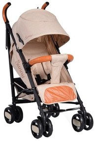 Carucior sport tip umbrela NOVOKIDS™ Sunny, Spatar reglabil 3 trepte, Cadru aluminiu, Insertii piele, Amortizoare, Frana picior,Pliabil, Crem