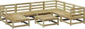 vidaXL Set canapea de grădină, 8 piese, lemn de pin tratat