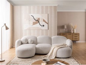 Colțar crem cu tapițerie din țesătură bouclé (în formă de "U") Orbit – Ropez