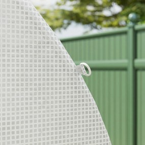Outsunny Folie pentru seră 4 x 2 m, impermeabilă, învelitoare de grădină cu ușă, 8 ferestre, protecție UV, rezistentă la rupere, polietilenă, albă | Aosom Romania
