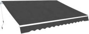 vidaXL Copertină pliabilă acționată manual, antracit, 600 cm