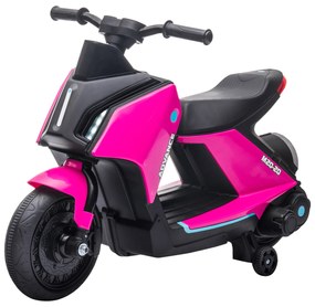 Motocicleta electrica HOMCOM 6V, viteza 1,5-2,5 km/h, varsta 2-4 ani, 80x39.5x51cm, roz | Aosom RO