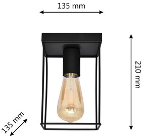 Plafonieră FINN 1xE27/15W/230V negru