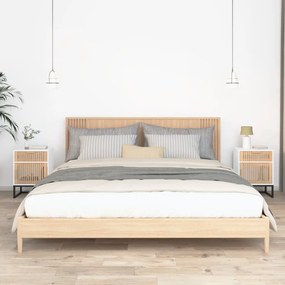 vidaXL Dulapuri noptieră, 2 buc., alb, 40x30x55,5 cm, lemn prelucrat