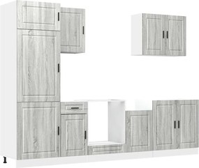 vidaXL Set de dulapuri de bucătărie 7 piese „Porto” lemn Sonoma gri