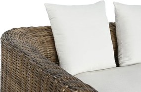 Canapea de exterior 3 locuri din rattan natural cu perne incluse, „Isla”