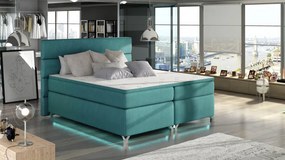 Pat tapitat boxspring, cu spatiu pentru depozitare, echipat cu LED, 180X200 cm, Amadeo, Eltap (Culoare: Verde Fistic)