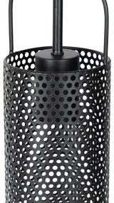 Lampă suspendată neagră cu sticlă fumurie 23 cm ovală cu 3 lumini - Kevin