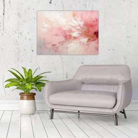 Tablou pe sticlă - Abstract roz (70x50 cm)